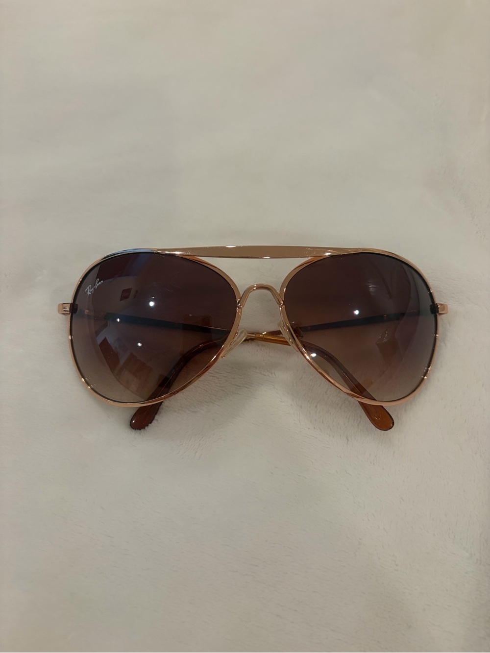 Ray-Ban Women's Gold Frame Brown Gradient Aviator Sunglasses